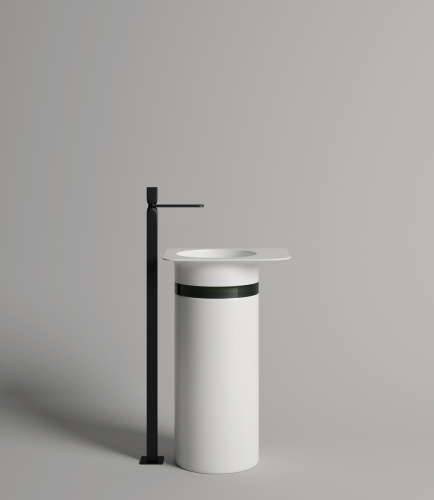 Раковина из искусственного камня S-Stone Salini NINFEA 110521M 50х40 напольная цвет белый без отверстий под смеситель